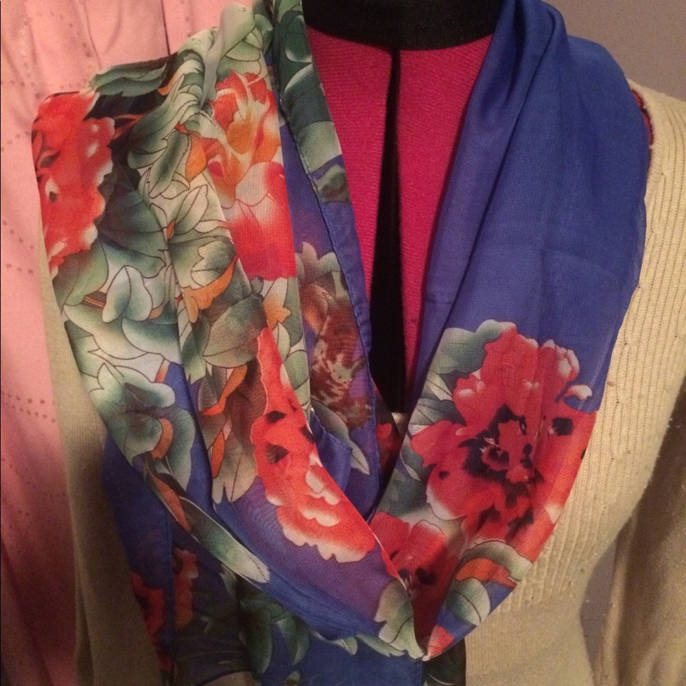 Light floral spring scarf